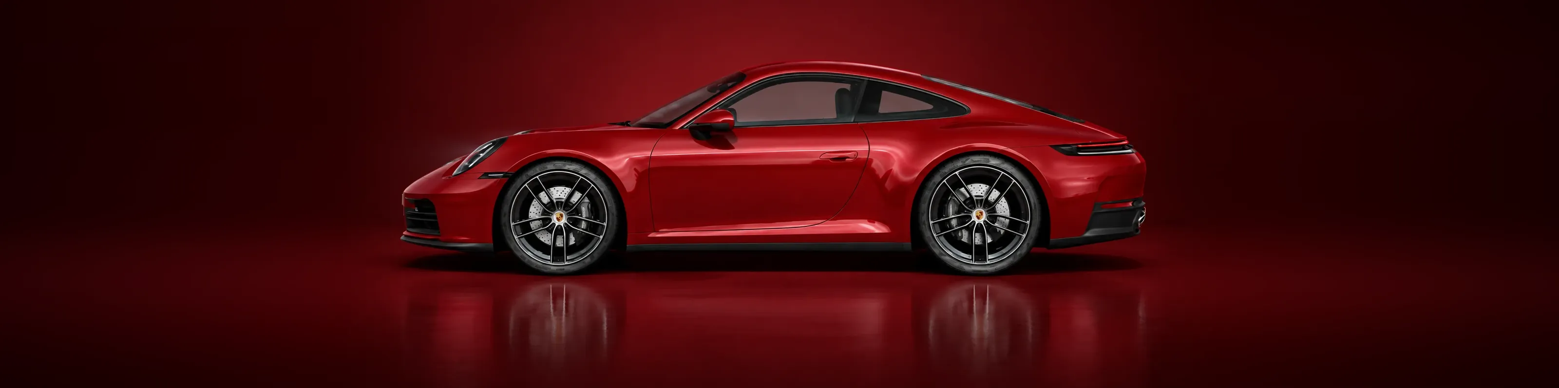 Червено Porsche 911 в профил